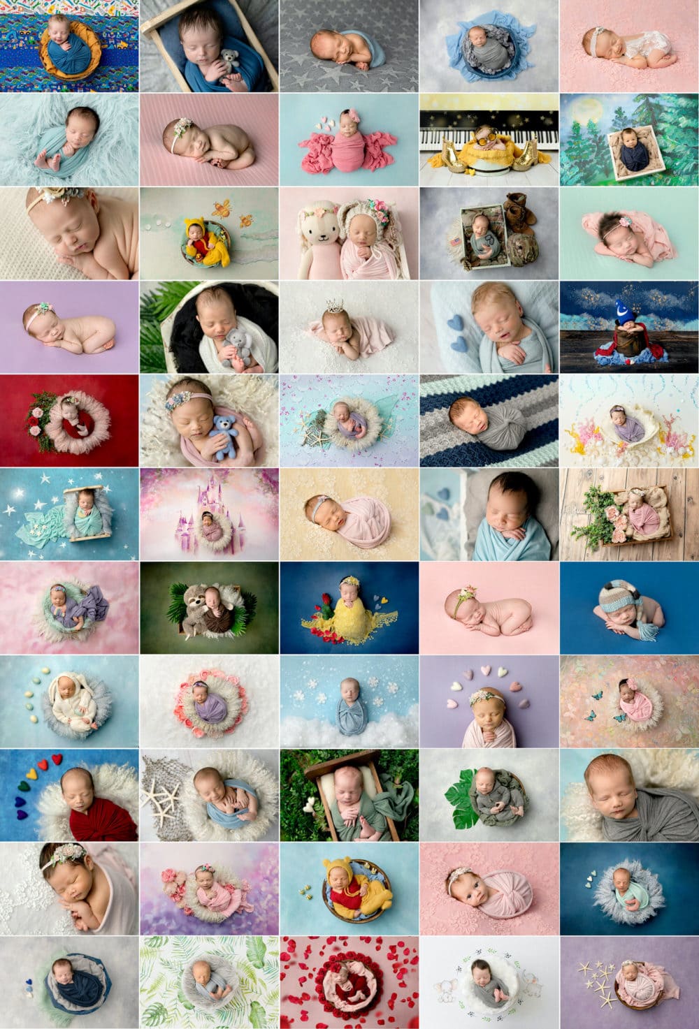 A collage of all of the newborns photographed by Crystal Lee Photography in 2020. 