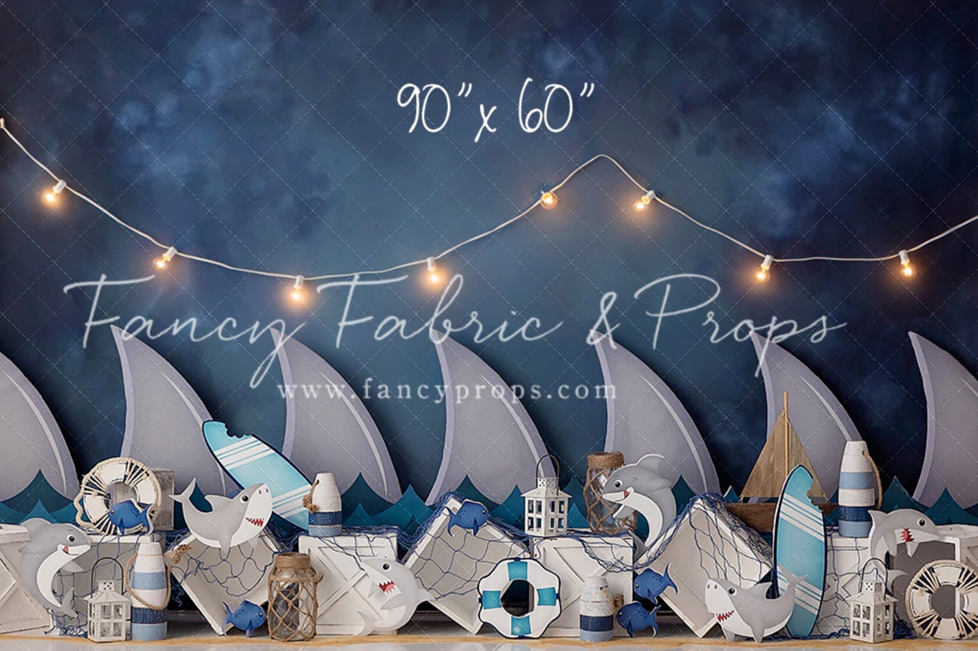 Shark Attack • 60x90 Backdrop