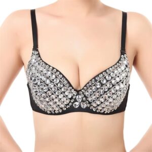 Silver Rhinestone Sequin Bra • Selena-Inspired