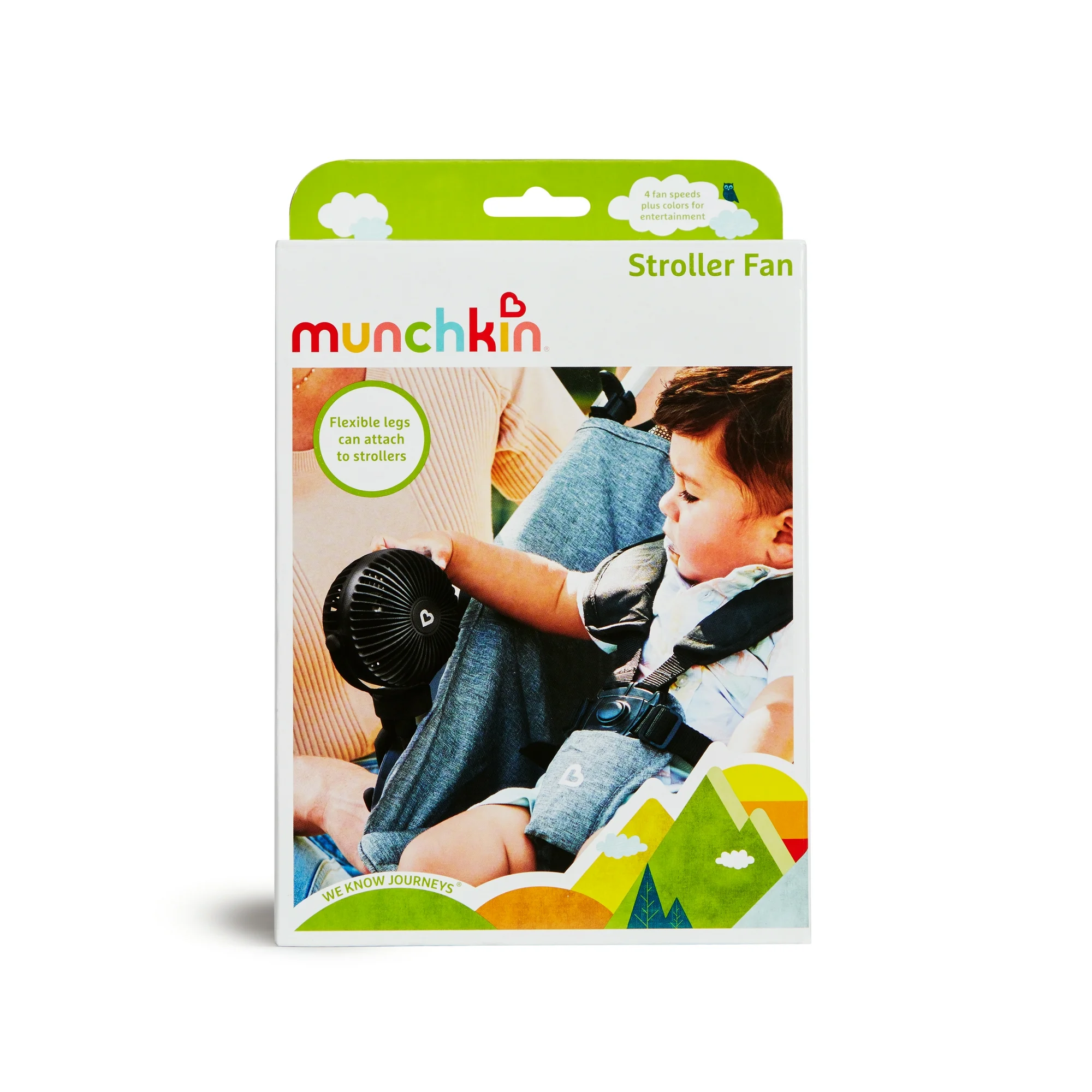 Retail packaging for Munchkin stroller fan
